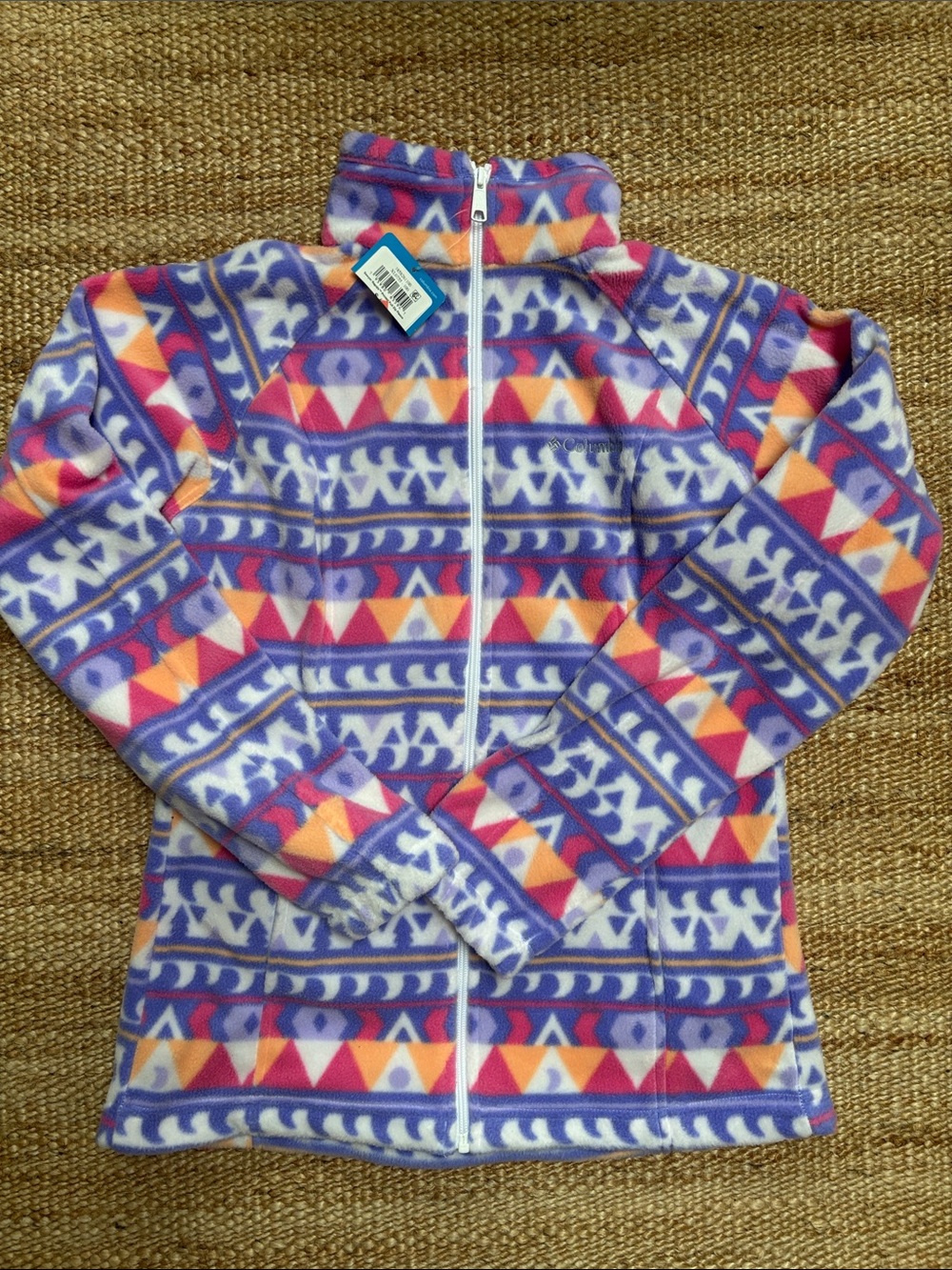 Columbia Purple Geometric Zip Fleece Jacket